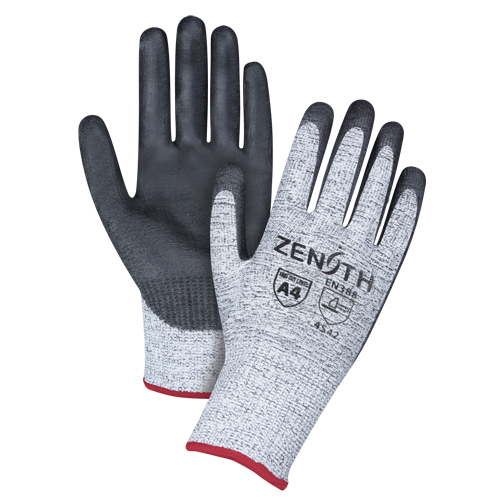 Gants &eacute;lastiques sans coutures r&eacute;sistants &agrave; la coupe, Taille Petit/7, Calibre 13, Rev&ecirc;tement Polyur&eacute;thane, Enveloppe en PEHP, ANSI/ISEA 105 niveau 4/EN 388 niveau 5 Trail Hammer and Bolt