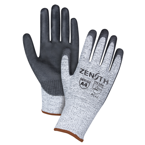 Seamless Stretch Cut-Resistant Gloves, Size Large/9, 13 Gauge, Polyurethane Coated, HPPE Shell, ANSI/ISEA 105 Level 4/EN 388 Level 5 Trail Hammer and Bolt