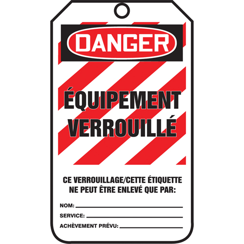 Lockout Tags, Cardstock, 3-3/8" W x 5-7/8" H, French Trail Hammer and Bolt