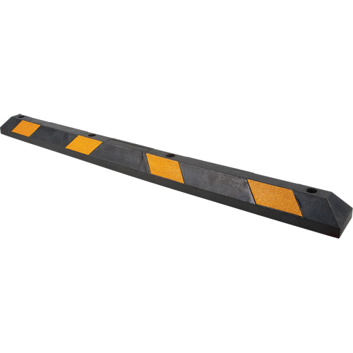 Parking Curb, Rubber, 6' L, Black/Yellow Trail Hammer and Bolt