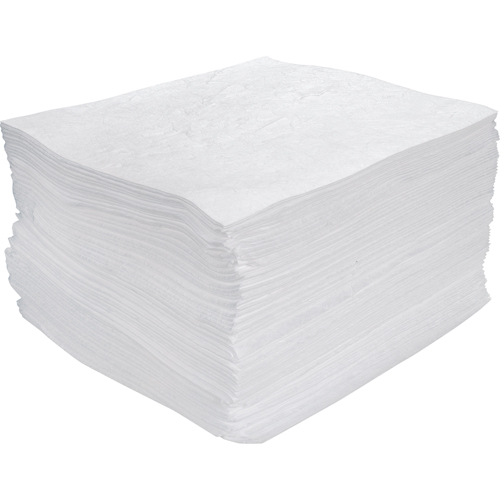 Premium Meltblown Sorbent Pads, Oil Only, 15" x 17", 30 gal. Absorbancy Trail Hammer and Bolt