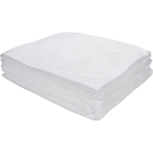 Premium Meltblown Sorbent Pads, Oil Only, 15" x 17", 8 gal. Absorbancy Trail Hammer and Bolt