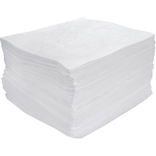 Premium Meltblown Sorbent Pads, Oil Only, 15" x 17", 25 gal. Absorbancy Trail Hammer and Bolt