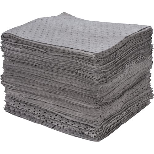 Premium Bonded Sorbent Pads, Universal, 15" x 17", 30 gal. Absorbancy Trail Hammer and Bolt
