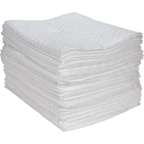Feuilles absorbantes en fibres fines de premi&egrave;re qualit&eacute;, Huile seulement, 15" x 17", 30 gal. d'absorption Trail Hammer and Bolt