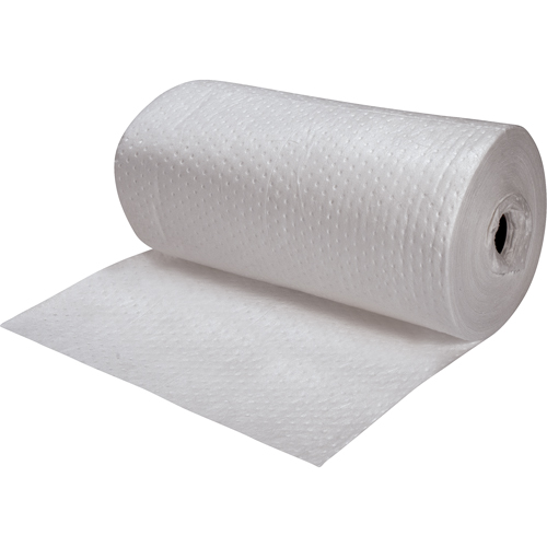 Premium Fine Fiber Sorbent Rolls, Heavyweight, 150' L x 30" W, 50 gal. Absorbancy Trail Hammer and Bolt