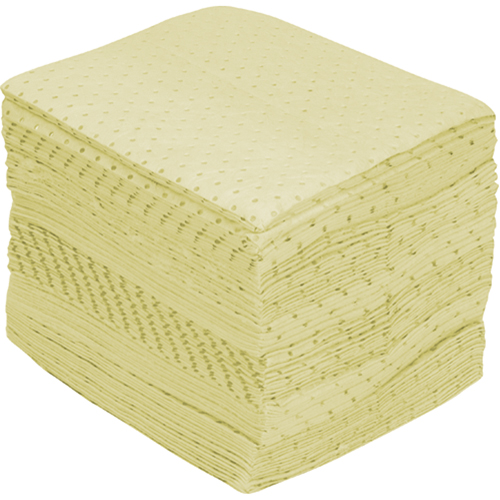 Premium Fine Fiber Sorbent Pads, Hazmat, 15" x 17", 30 gal. Absorbancy Trail Hammer and Bolt