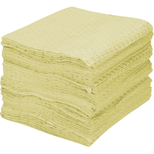 Premium Fine Fiber Sorbent Pads, Hazmat, 15" x 17", 30 gal. Absorbancy Trail Hammer and Bolt