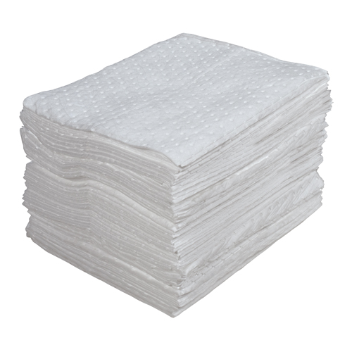 Feuilles absorbantes lamin&eacute;es (SMS) de premi&egrave;re qualit&eacute;, Huile seulement, 15" x 17", 25 gal. d'absorption Trail Hammer and Bolt
