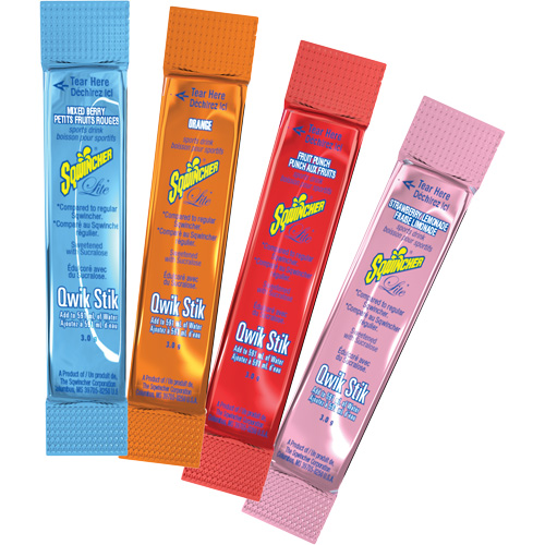 Sqwincher&reg; ZERO&reg; Qwik Stik Rehydration Drink, Powder, Fruit Punch Trail Hammer and Bolt