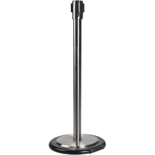 Poteau r&eacute;cepteur pour barri&egrave;res sur pieds pour le contr&ocirc;le des foules avec roues, Hauteur de 35", Acier inoxydable Trail Hammer and Bolt