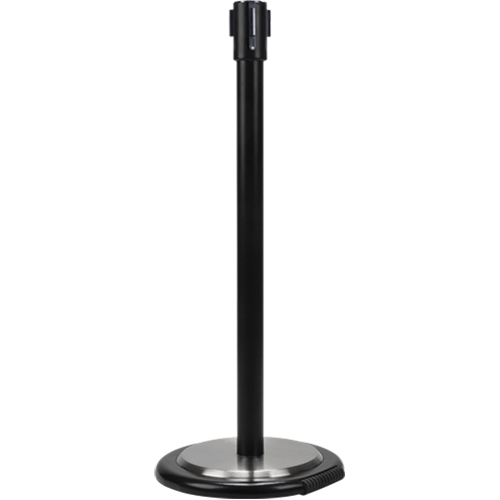 Poteau r&eacute;cepteur pour barri&egrave;res sur pieds pour le contr&ocirc;le des foules avec roues, Hauteur de 35", Noir Trail Hammer and Bolt