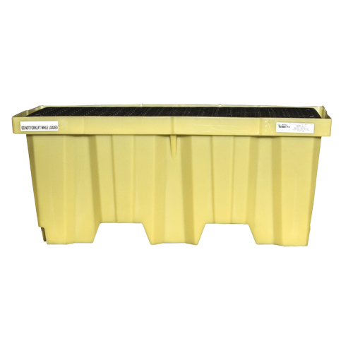 Nestable 2-Drum Poly-Spillpallet With Drain, 66 US gal. Spill Capacity, 51" x 26" x 21" Trail Hammer and Bolt