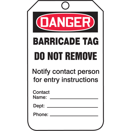 Safety Tags, Plastic, 3-1/4" W x 5-3/4" H, English Trail Hammer and Bolt