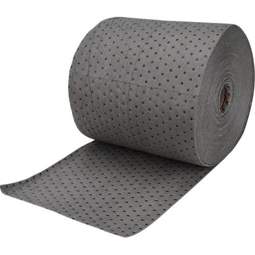 Rouleaux absorbants en fibres fines de calibre industriel, Lourd, 150' lo x 15" la, Absorption 35 gal. Trail Hammer and Bolt