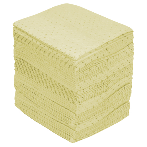 Industrial-Grade Fine Fibre Sorbent Pads, Hazmat, 15" x 17", 40 gal. Absorbancy Trail Hammer and Bolt