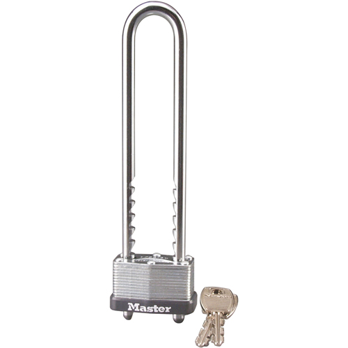 Laminated Padlock, Silver, Keyed Different, Laminated Steel, 1-3/4" Width Trail Hammer and Bolt