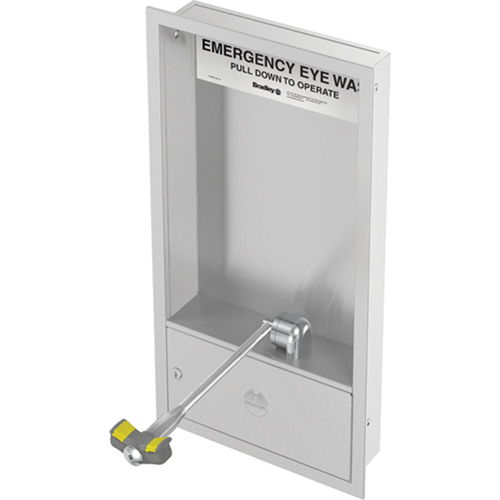 Eyewash Station, Wall-Mount Installation, Stainless Steel Bowl Trail Hammer and Bolt