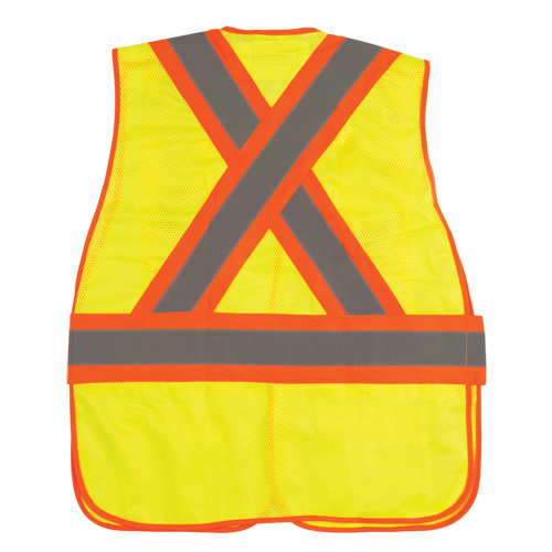 CSA Compliant High Visibility Surveyor Vest, High Visibility Lime-Yellow, Medium, Polyester Trail Hammer and Bolt