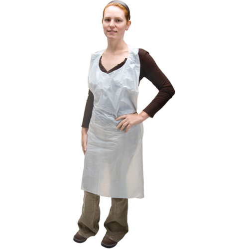 Polyethylene Aprons, Polyethylene, White, 35" W x 46" L Trail Hammer and Bolt