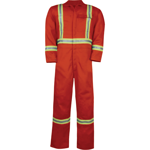 Unlined Hi-Vis Coveralls, Size Small, Orange Trail Hammer and Bolt