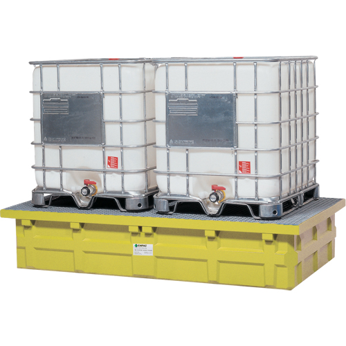 Double IBC Low-Top With Drain, 385 US gal. Spill Capacity, 110" x 55" x 20" Trail Hammer and Bolt