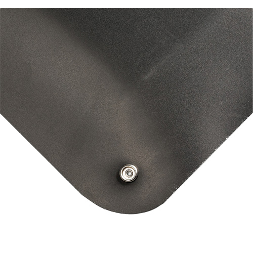 Electrically Conductive Mat No.786, 3' W x 5' L x 15/16" T, PVC, Smooth, Black Trail Hammer and Bolt