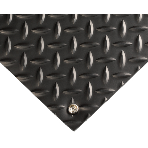 Tapis conducteur d'&eacute;lectricit&eacute; no 785, 3' la x 5' lo x 5/32" &eacute;p, PVC, Losange, Noir Trail Hammer and Bolt