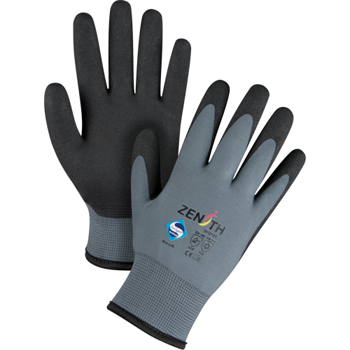 ZX-30° Premium Coated Gloves, 9/Large, PVC Coating, 15 Gauge, Nylon Shell Trail Hammer and Bolt