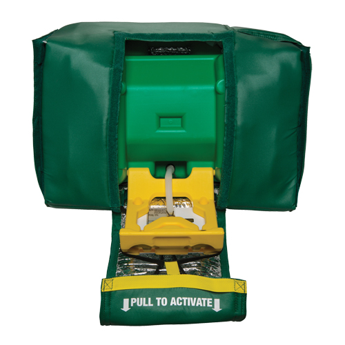 Tempered Portable Eyewash, Gravity-Fed, 9 gal. Capacity, Meets ANSI Z358.1 Trail Hammer and Bolt