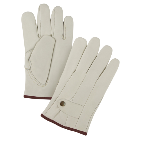 Premium Ropers Gloves, Large, Grain Cowhide Palm Trail Hammer and Bolt