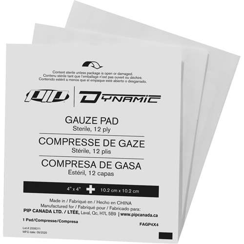 Gaze Dynamic, Tampon, 4" lo x 4" la, St&eacute;rile, Dispositif m&eacute;dical Classe 1 Trail Hammer and Bolt