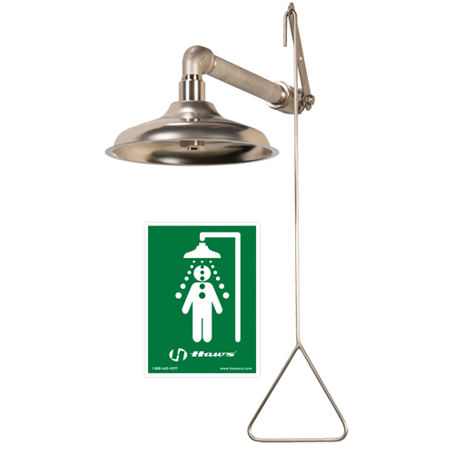 All Stainless Steel Drench Shower, Wall-Mount Trail Hammer and Bolt