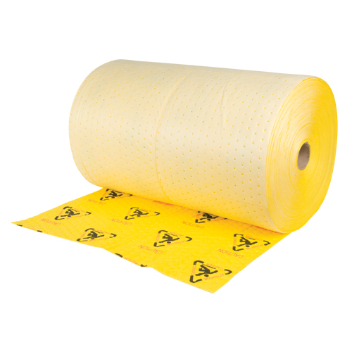 Rouleaux d'avertissement de premi&egrave;re qualit&eacute; - absorbants haute visibilit&eacute;, Lourd, 150' lo x 30" la, Absorption 57 gal. Trail Hammer and Bolt
