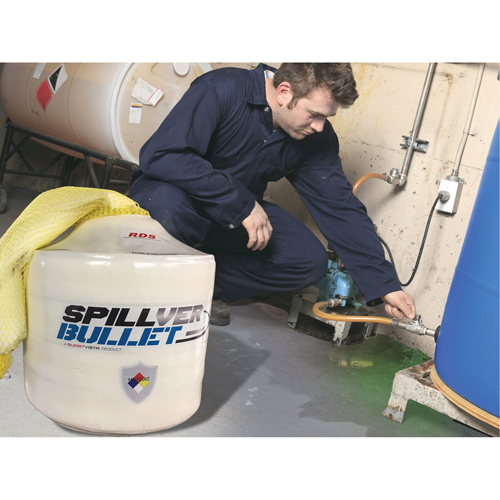 Spillver Bullet Hazmat Boom, Hazmat, 50' L x 5" W, 14 gal. Absorbancy Trail Hammer and Bolt