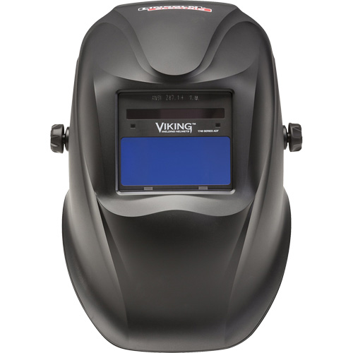 1740 Welding Helmet, 3.78" L x 1.67" W View Area, 9 - 13 Shade Range, Black Trail Hammer and Bolt