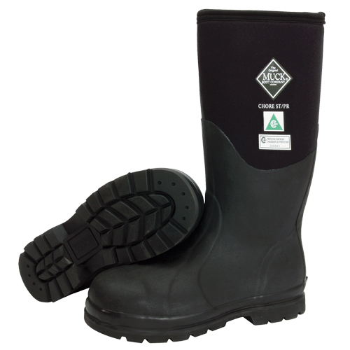 Bottes de travail avec doublure en molleton Chore Classic, Caoutchouc, Embout Acier, Pointure 5, Semelle R&eacute;sistant aux perforations Trail Hammer and Bolt