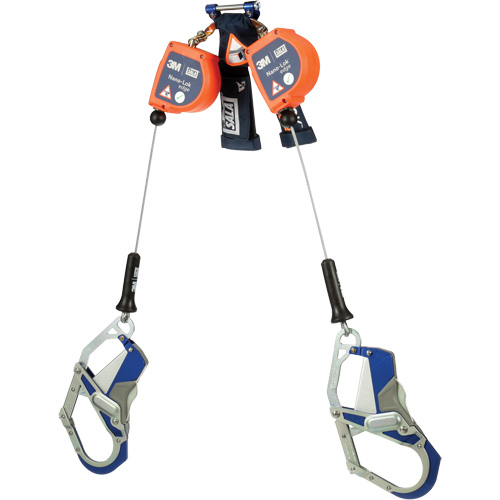 Nano-Lok Edge Self-Retracting Lifeline, 7', Stainless Steel, Swivel Trail Hammer and Bolt