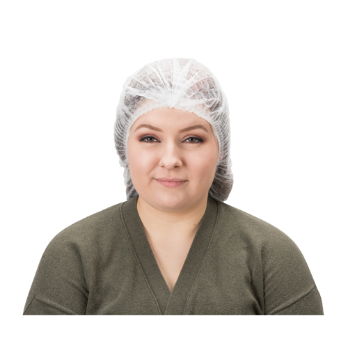 Bonnet bouffant pliss&eacute;, Polypropyl&egrave;ne, 24", Blanc Trail Hammer and Bolt