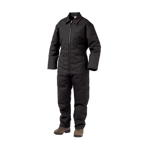 Lined Twill Coveralls, Men's, Black, Size Large Trail Hammer and Bolt