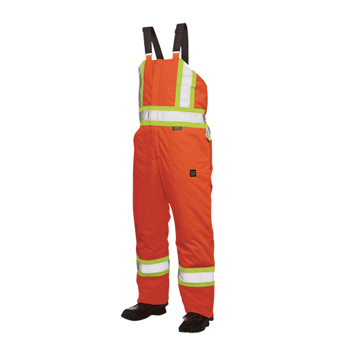 Salopettes de s&eacute;curit&eacute; doubl&eacute;e, Polyester/Polyur&eacute;thane, Grand, Orange haute visibilit&eacute; Trail Hammer and Bolt