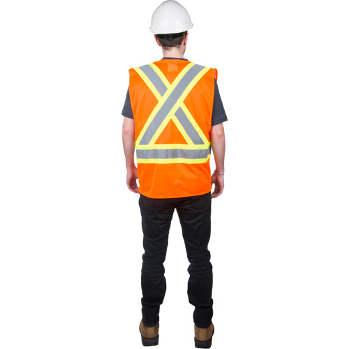 Veste de s&eacute;curit&eacute; pour la circulation, Orange haute visibilit&eacute;, Moyen, Polyester Trail Hammer and Bolt