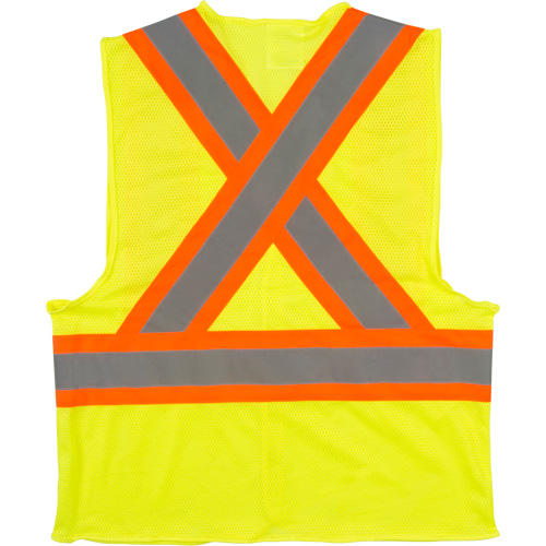 Traffic Safety Vest, High Visibility Lime-Yellow, X-Large, Polyester Trail Hammer and Bolt