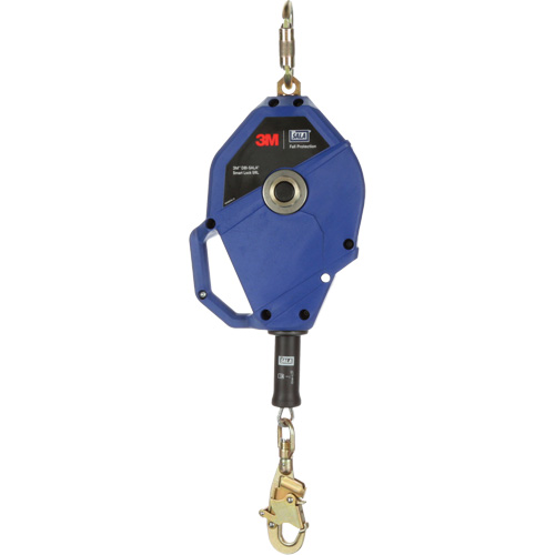 Smart Lock Self-Retracting Lifeline, 50', Galvanized Steel, Swivel Trail Hammer and Bolt