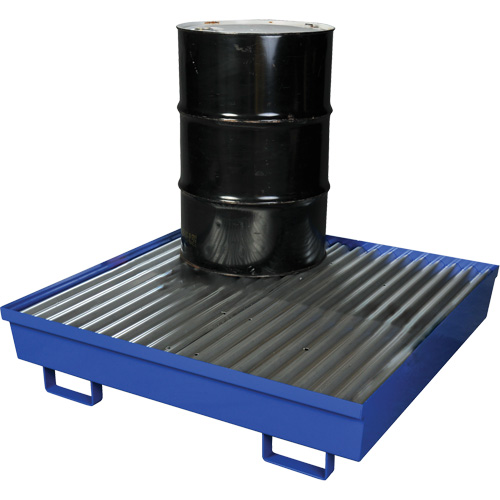 Steel Spill Containment Pallet, 92 US gal. Spill Capacity, 54" x 54.25" x 12" Trail Hammer and Bolt