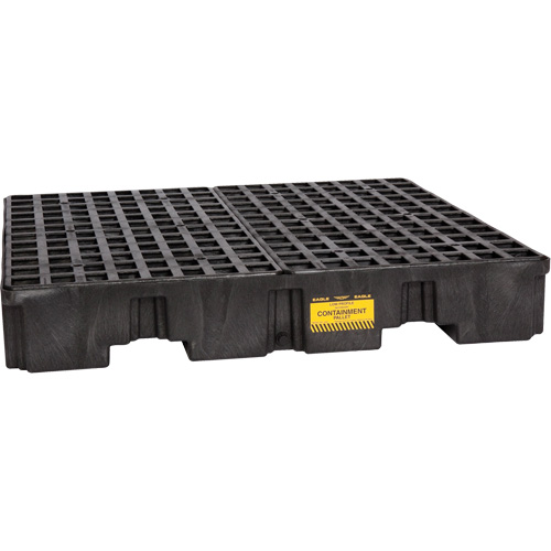 Spill Containment Pallet, 66 US gal. Spill Capacity, 51.5" x 51.5" x 8" Trail Hammer and Bolt