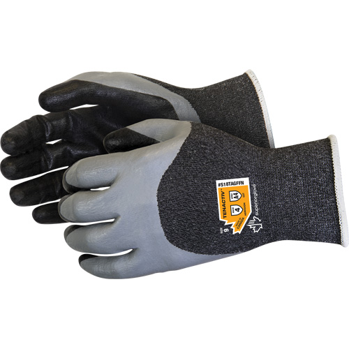 Gants &agrave; double trempage r&eacute;sistants aux coupures, Taille 5, Calibre 18, Rev&ecirc;tement Mousse de nitrile, Enveloppe en TenActiv, ASTM ANSI niveau A4 Trail Hammer and Bolt