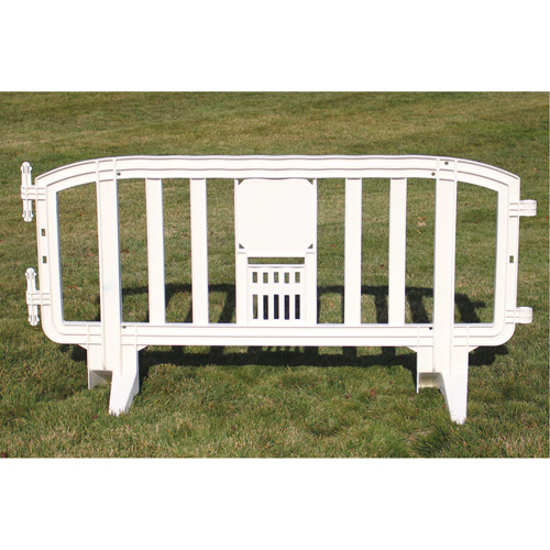 Barricade Movit, Emboîtables, 78" lo x 39" h, Blanc Trail Hammer and Bolt