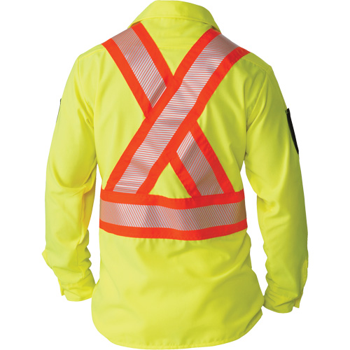 Ripstop High-Visibility Long Sleeve Shirt, Polyester, 2X-Large (Tall), High Visibility Lime-Yellow Trail Hammer and Bolt