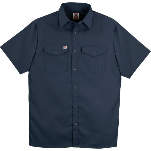 Chemise de travail &agrave; manches courtes en tissu crois&eacute; avec boutons-pression, Hommes, Moyen (grande taille), Bleu marin Trail Hammer and Bolt